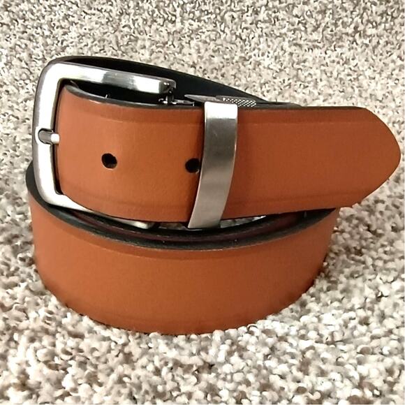 Dickies Leather Upper Belt Men’s Size 38-40 Cognac Brown Classic Casual Workwear - Picture 1 of 8